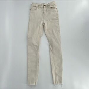 Topshop Moto White Jamie Raw Hem Jeans Size 25 Women’s